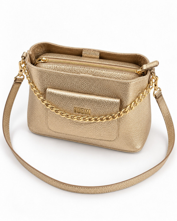 BOLSO NORY · dorado · Picado frontal