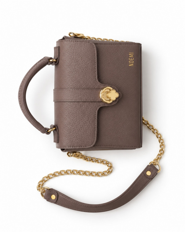 BOLSO VANITY · taupe · Cenital lateral