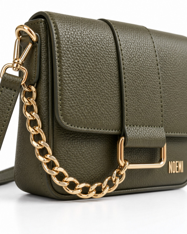 BOLSO VELY · verde oliva · Detalle textura