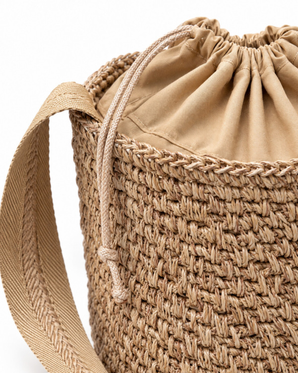 BOLSO VERY · melao · Detalle tejido y cierre de tela